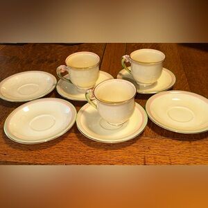 Antique Royal Winton England Tiger Lily Coffee Cups Saucers China Dinnerware